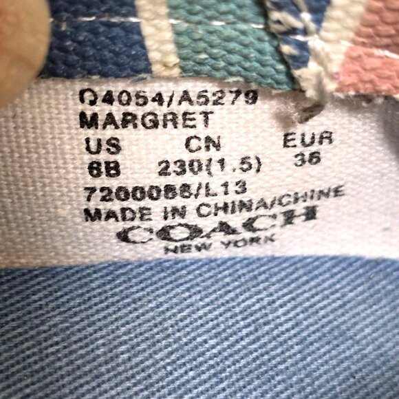 Coach Women's Striped Canvas Espadrilles Slip-On Shoes Multicolor Size 6B - Picture 9 of 11